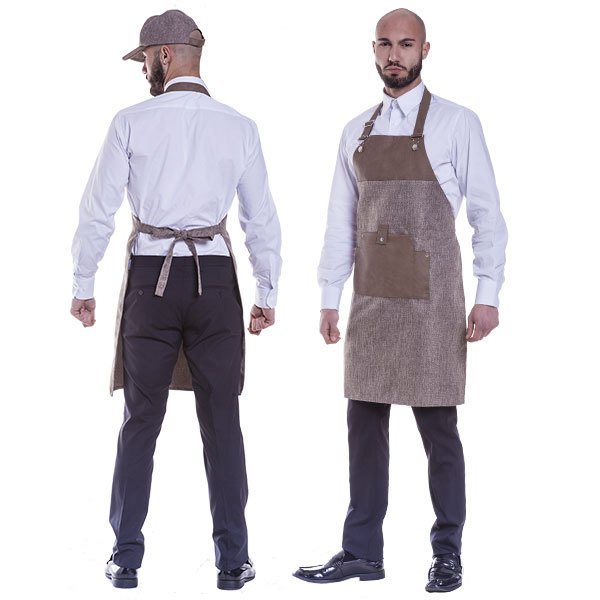 Grembiule Uomo con Trama Effetto Canapa Vintage Antimacchia 2 Grembiule Uomo con Trama Effetto Canapa Vintage Antimacchia - immagine 2