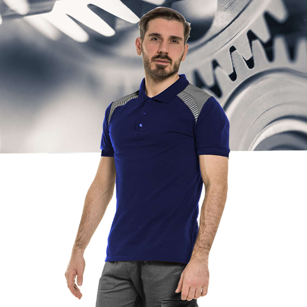 Polo unisex elasticizzata con Bande rifranfgenti su spalle 4 Polo unisex elasticizzata con Bande rifranfgenti su spalle - immagine 4