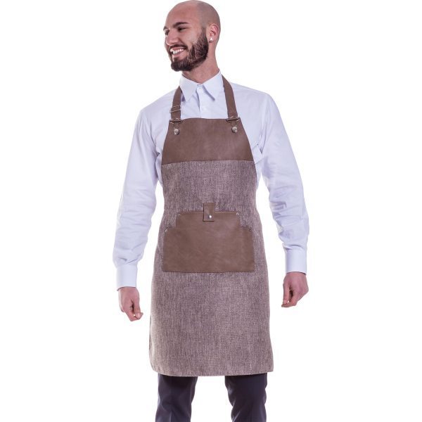 Grembiule Uomo con Trama Effetto Canapa Vintage Antimacchia 3 Grembiule Uomo con Trama Effetto Canapa Vintage Antimacchia - immagine 3